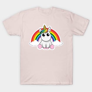 Unicorn "My Love" with rainbow and clouds T-Shirt